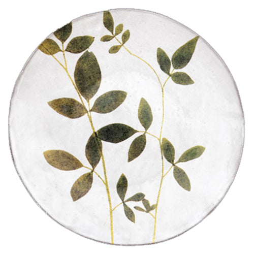 john derian Jasminum Plate Add to cart Assiette Jasminum Details 9.4" Diameter x .8 Deep Glazed terracotta Made in Paris Care Dishwasher safe on a moderate wash cycle. Not microwave safe. Image Origin Pressed leaves Holland 1750