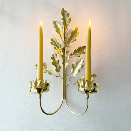 John Derian Jess Wheeler Oak Leaf Double Candle Sconce Add To Cart Handmade By Jess And Her Team In Her Workshop Each Brass Piece Is Organically Unique. Made Using Unlacquered Recycled Brass And Pure Silver Solder The High Shine