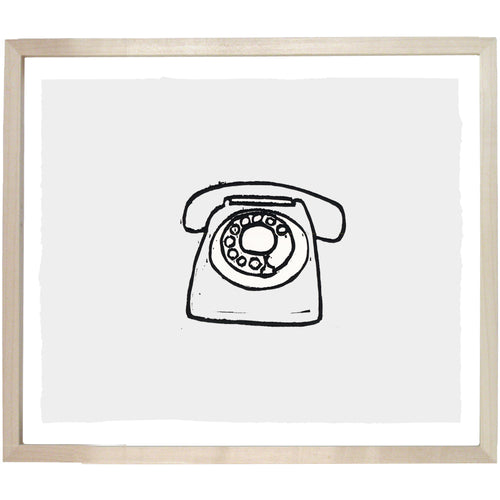 john derian 1970's Telephone 10 x 12" Linocut Print