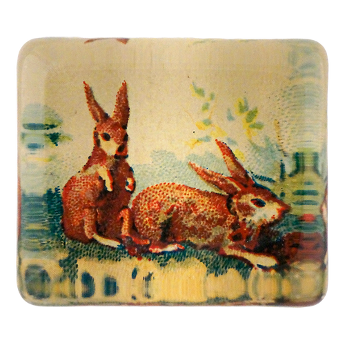 john derian 2 Hares Rectangular Charm