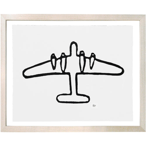 john derian Airplane 8 x 10" Linocut Print
