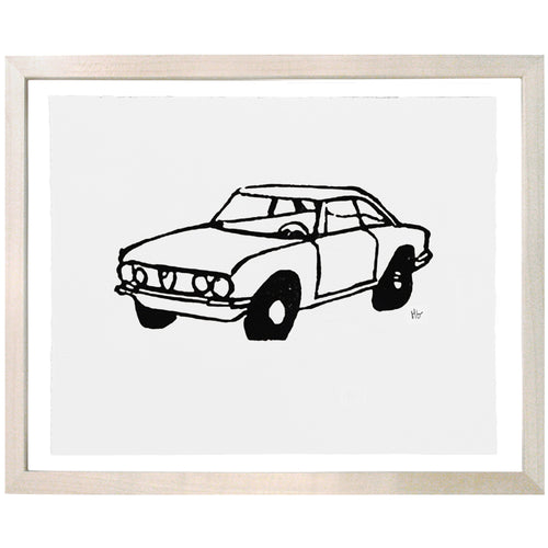 john derian Alfa Romeo Car 8 x 10" Linocut Print