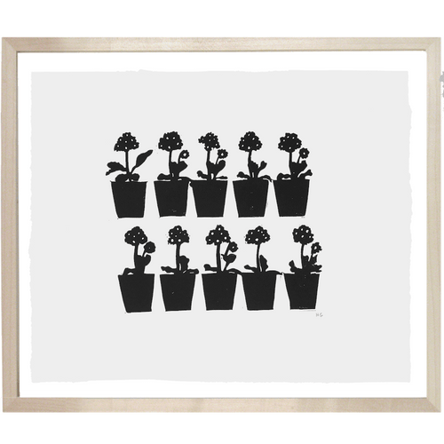 john derian Auricula 12 x 14" Linocut Print