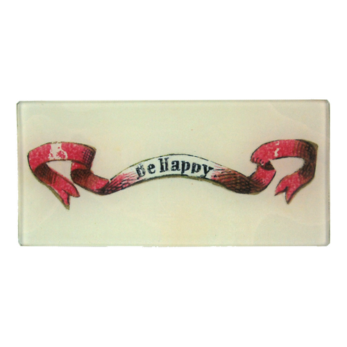 john derian Be Happy 3.5 x 7" Rect. Tray