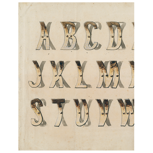 john derian Bent Alphabet (p 113) 11" x 14" Rect. Tray