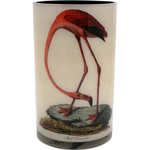 john derian Birds 12" Cylinder Vase w/ Liner