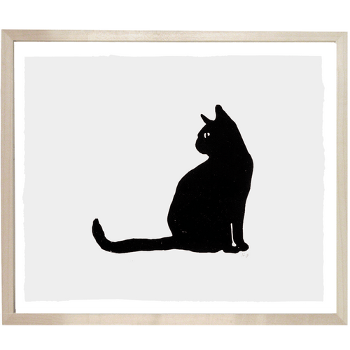 john derian Black Cat 10 x 12" Linocut Print