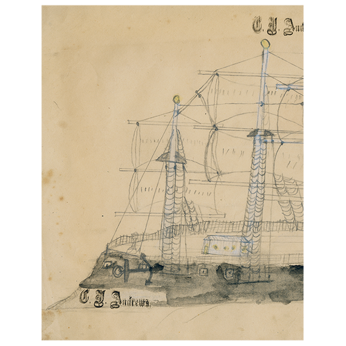 john derian Black Ship (p 303) 11" x 14" Rect. Tray
