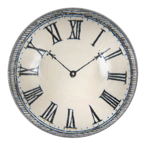 john derian Black & White Clock Dome Paperweight