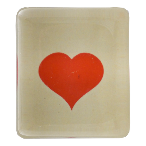 john derian Blood Red Heart Rectangular Charm