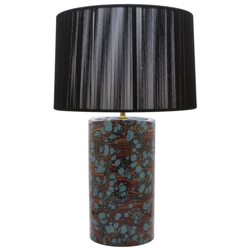 john derian Blue Dot Purple Swirls Cylinder Lamp