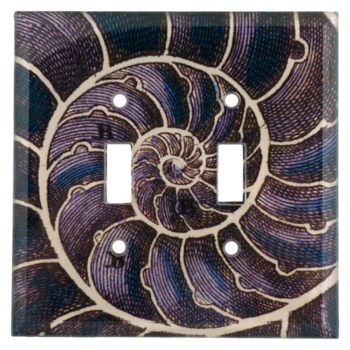 john derian Blue Nautilus Double Switch Cover