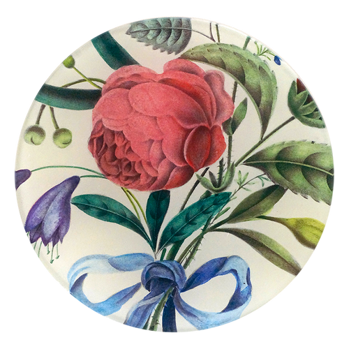 john derian Blue Ribbon Bouquet 5 1/4" Round Plate