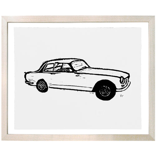 john derian Bristol Car 8 x 10" Linocut Print
