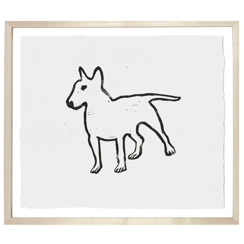 john derian Bull Terrier 12 x 14" Linocut Print
