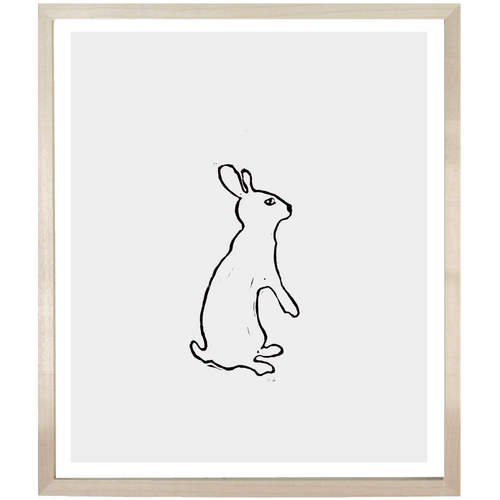 john derian Bunny 2 10 x 12" Linocut Print
