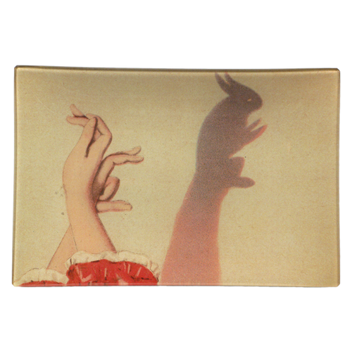 john derian Bunny Shadow Puppet 6 x 9" Rect. Tray
