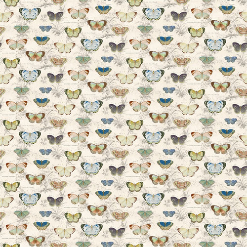 john derian Butterfly Studies Parchment Fabric