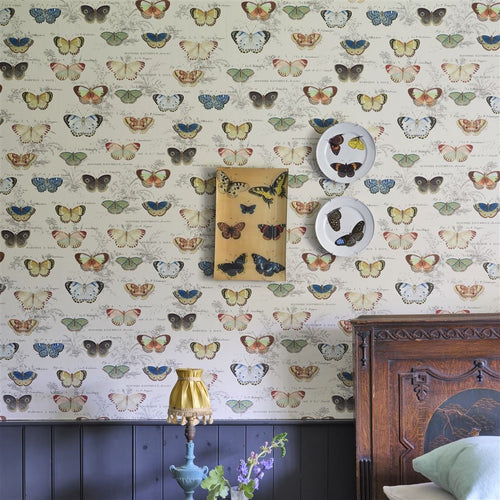 John Derian Butterfly Studies Parchment Wallpaper