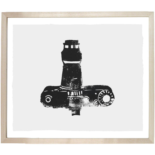 john derian Camera (Nikon) 10 x 12" Linocut Print
