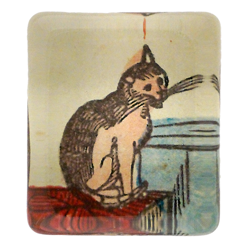 john derian Cat in Chair Rectangular Charm