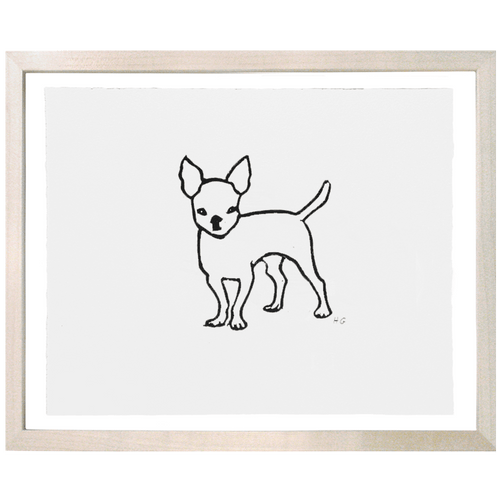 john derian Chihuahua 8 x 10" Linocut Print
