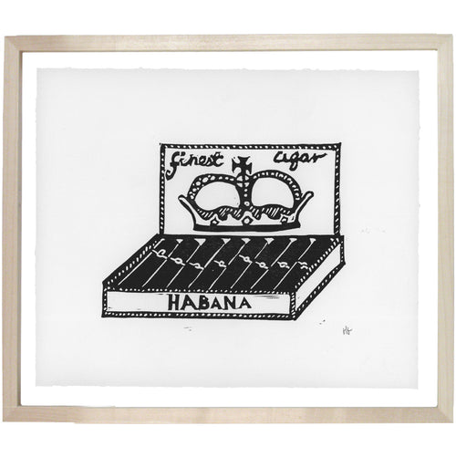 john derian Cigar Box 10 x 12" Linocut Print