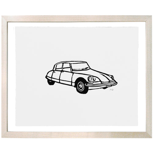 john derian Citroen Car 8 x 10" Linocut Print