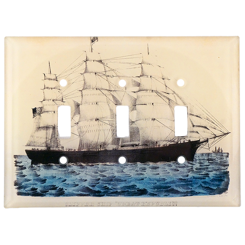 john derian Clipper Ship Triple Switch Cover