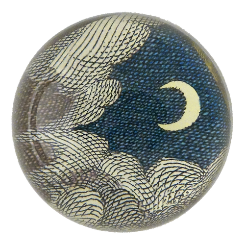 john derian Clouds & Crescent Moon Dome Paperweight