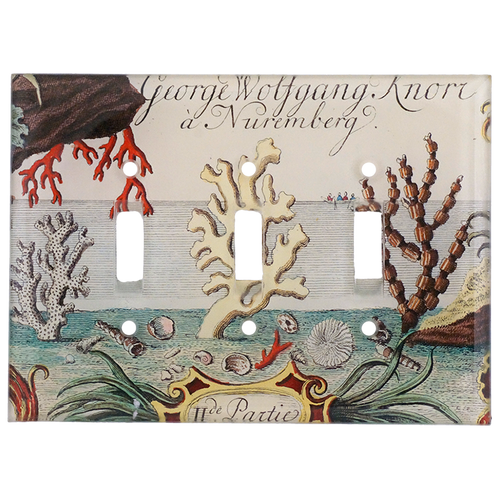 john derian Corals by the Sea Triple Switch Cover