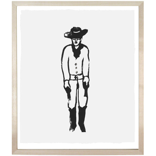 john derian Cowboy 10 x 12" Linocut Print
