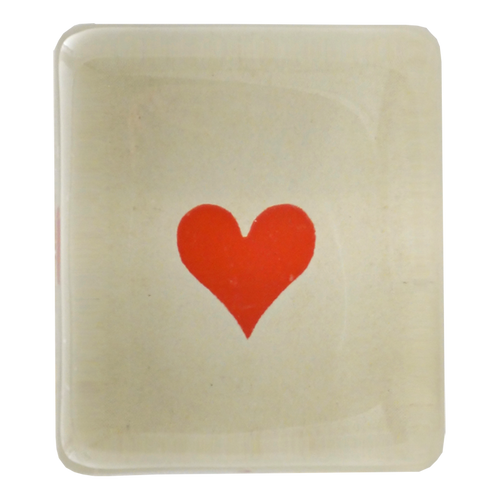 john derian Crisp Red Heart Rectangular Charm