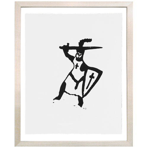 john derian Crusader 8 x 10" Linocut Print