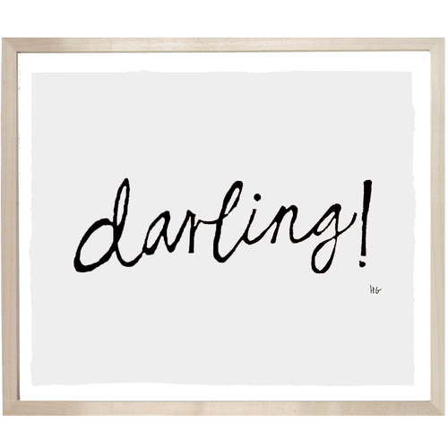 john derian Darling in Black 10 x 12" Linocut Print