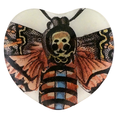 john derian Death Head Moth 8" Heart Dish