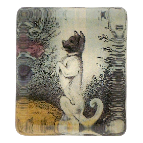 john derian Dog (with Boy) Rectangular Charm