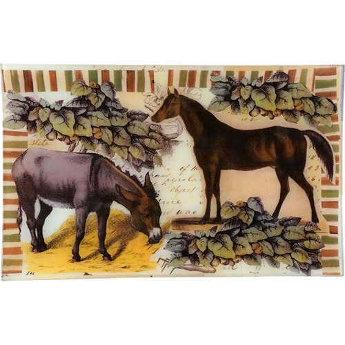 john derian Donkey & Horse (Collage) 10 x 16" Rect. Tray