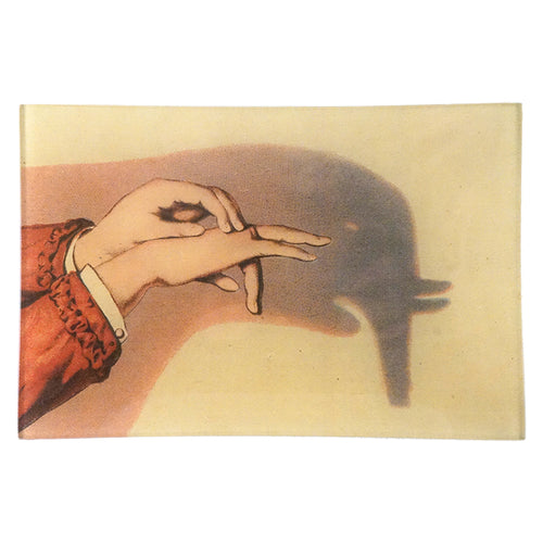 john derian Elephant Shadow Puppet 6 x 9" Rect. Tray