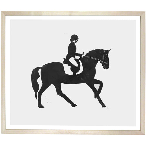john derian Equestrian 2 12 x 14" Linocut Print