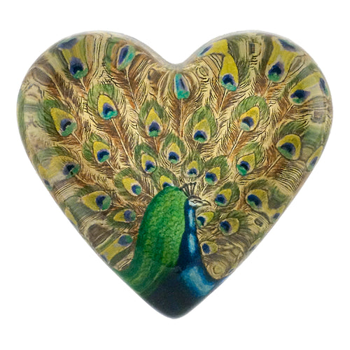 john derian Fanned Peacock Heart Charm