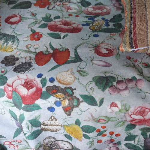 John Derian Flower Fan Sky Blue Fabric