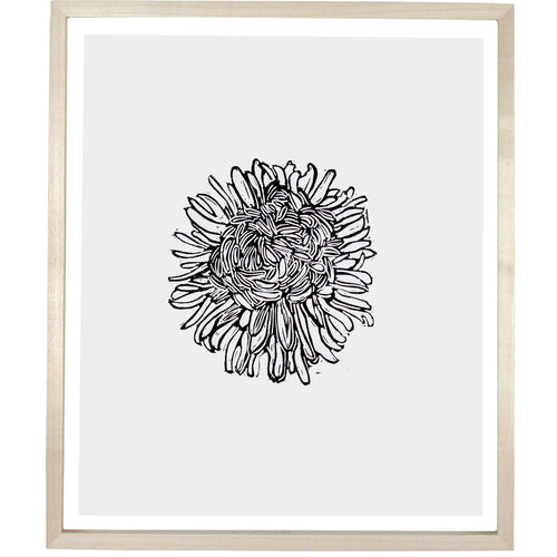 john derian Flower Head 12 x 14" Linocut Print