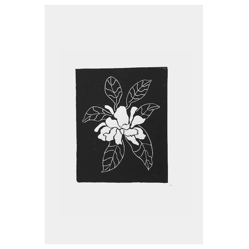 john derian Gardenia 15 x 22" Linocut Print