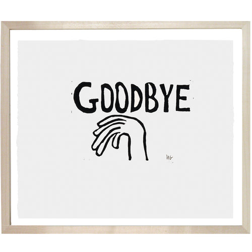 john derian Goodbye 10 x 12" Linocut Print