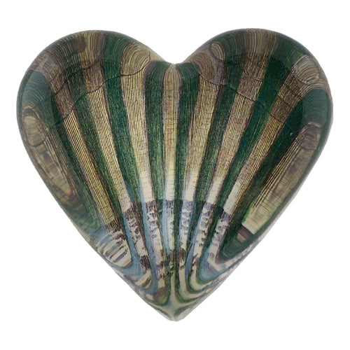 john derian Green Scallop Heart Charm