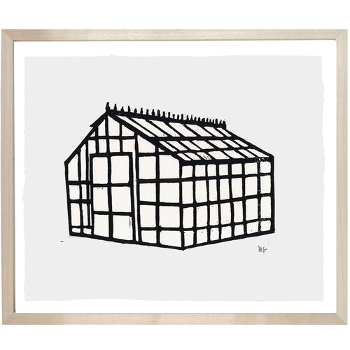 john derian Greenhouse 10 x 12" Linocut Print