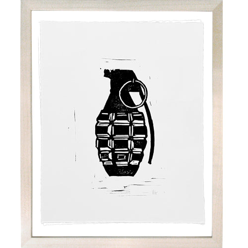 john derian Grenade 8 x 10" Linocut Print