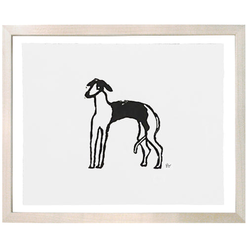 john derian Greyhound 8 x 10" Linocut Print