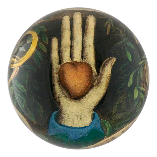 john derian Heart in Hand Dome Paperweight